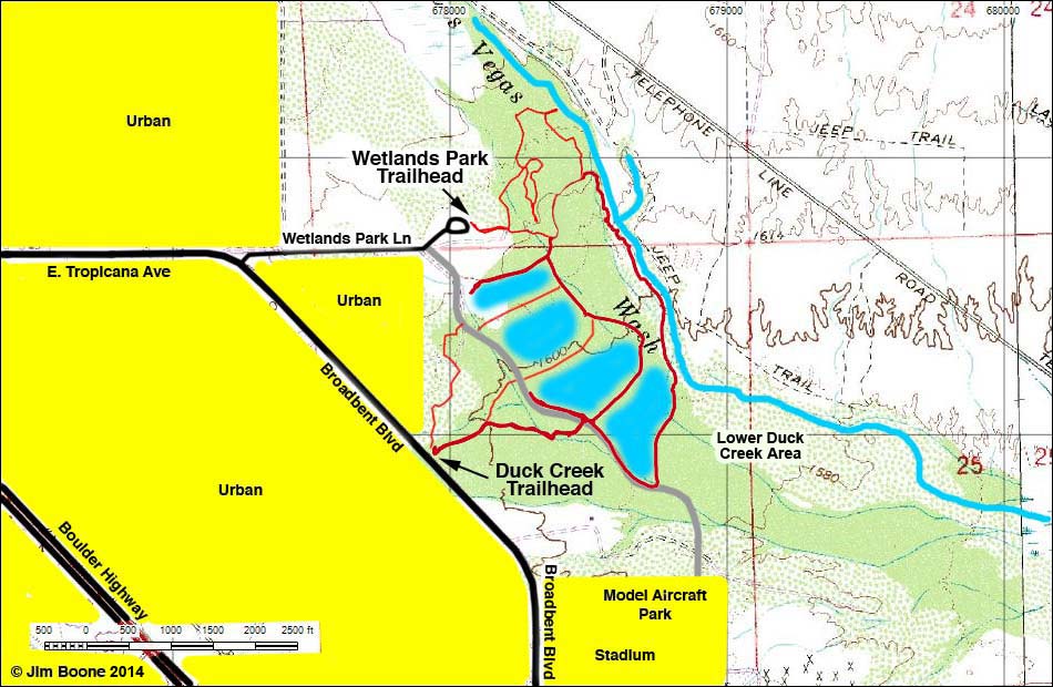 Birding Urban Las Vegas, Duck Creek Map