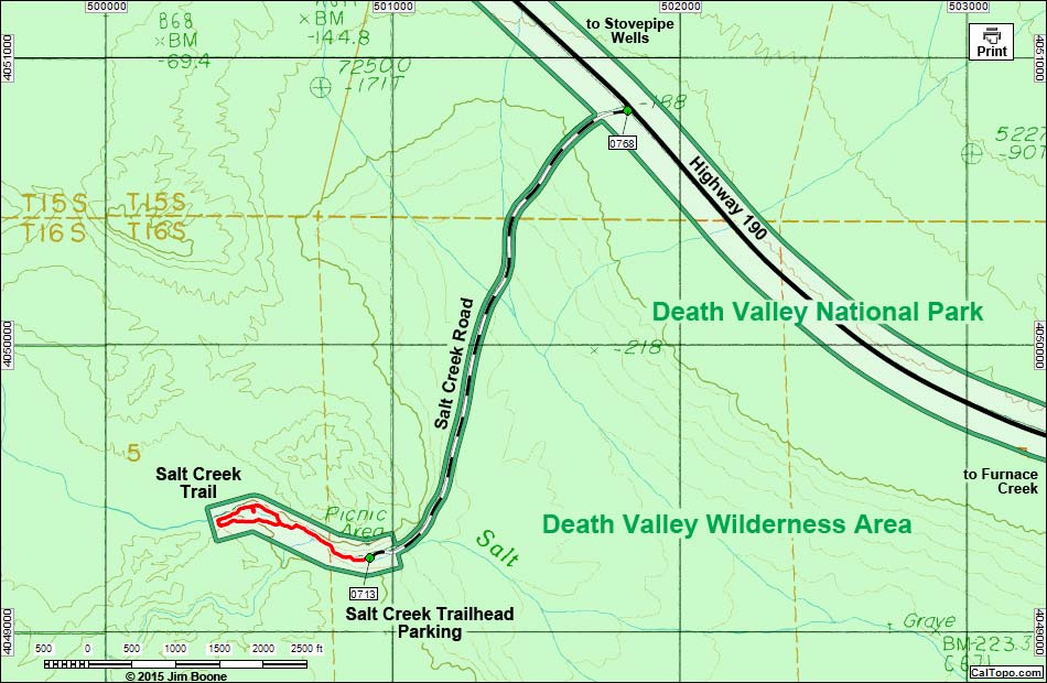 Salt Creek Trail Map