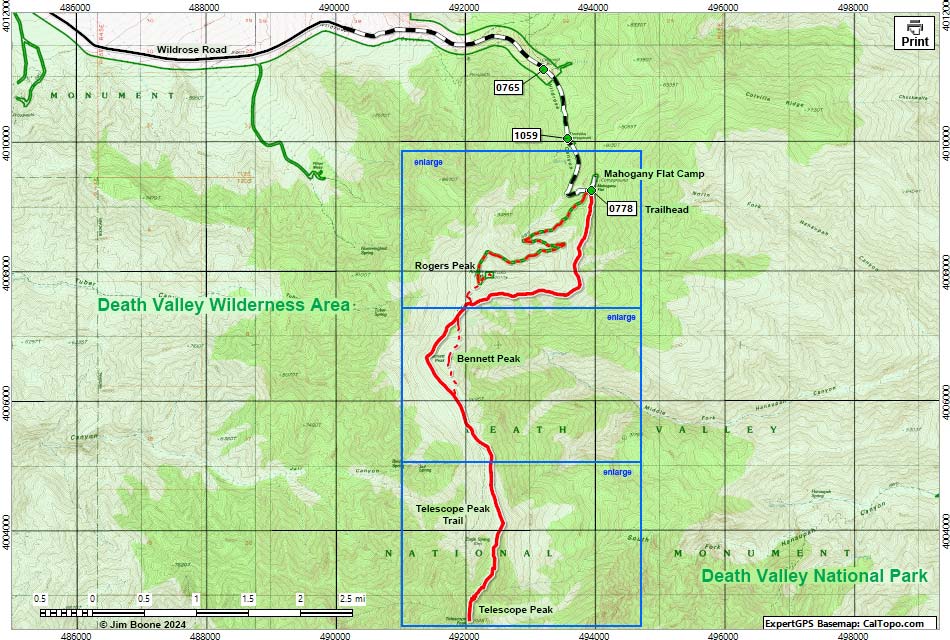 Telescope Peak Area Map