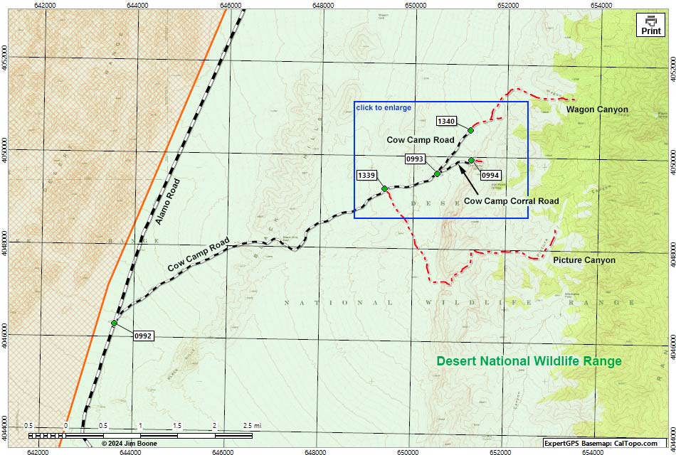 Cow Camp Road Map Overview