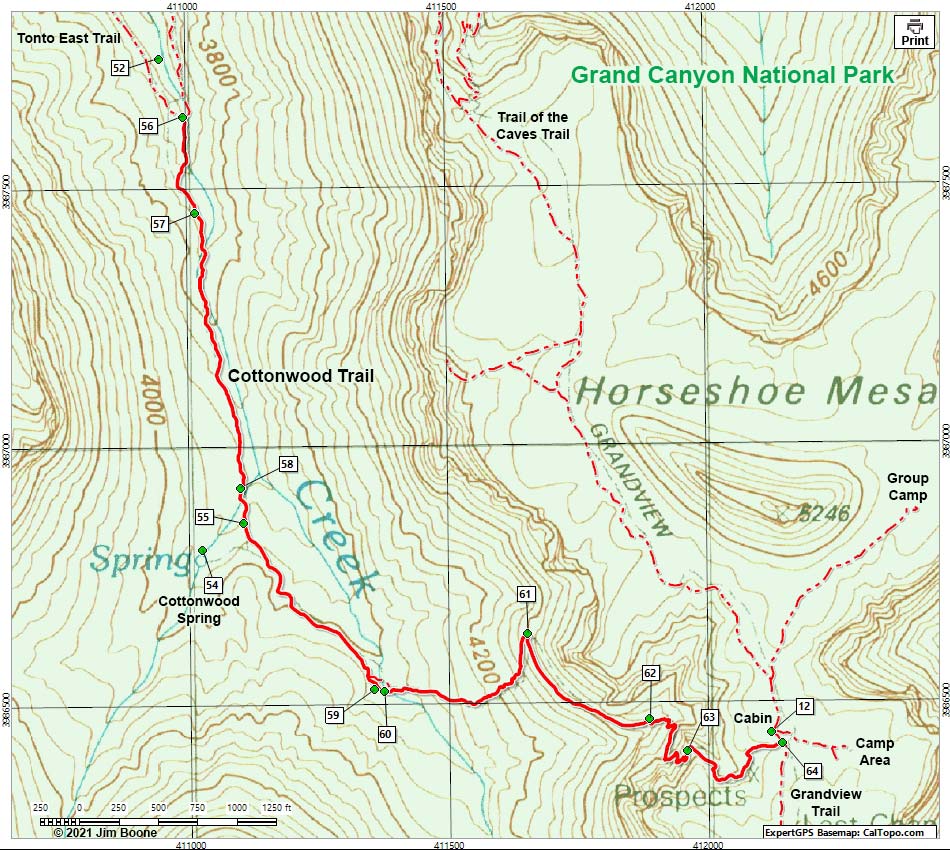 Cottonwood Trail Map