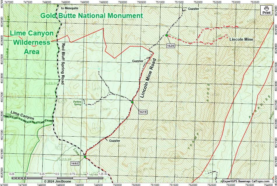 Lincoln Mine Road Area Map