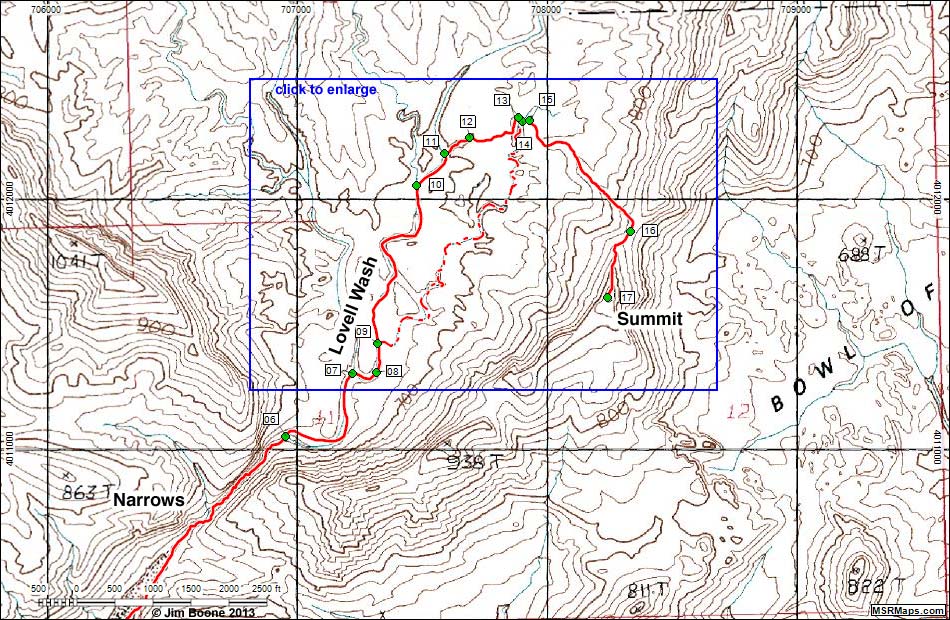 Anniversary Peak Map