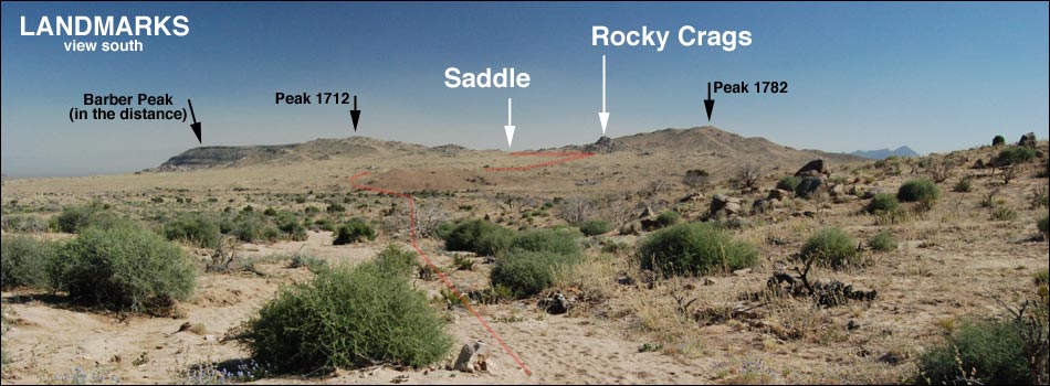 Hole-in-the-Wall to Mid Hills Trail Landmarks