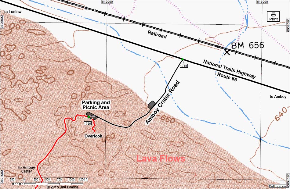 Amboy Crater Road Map