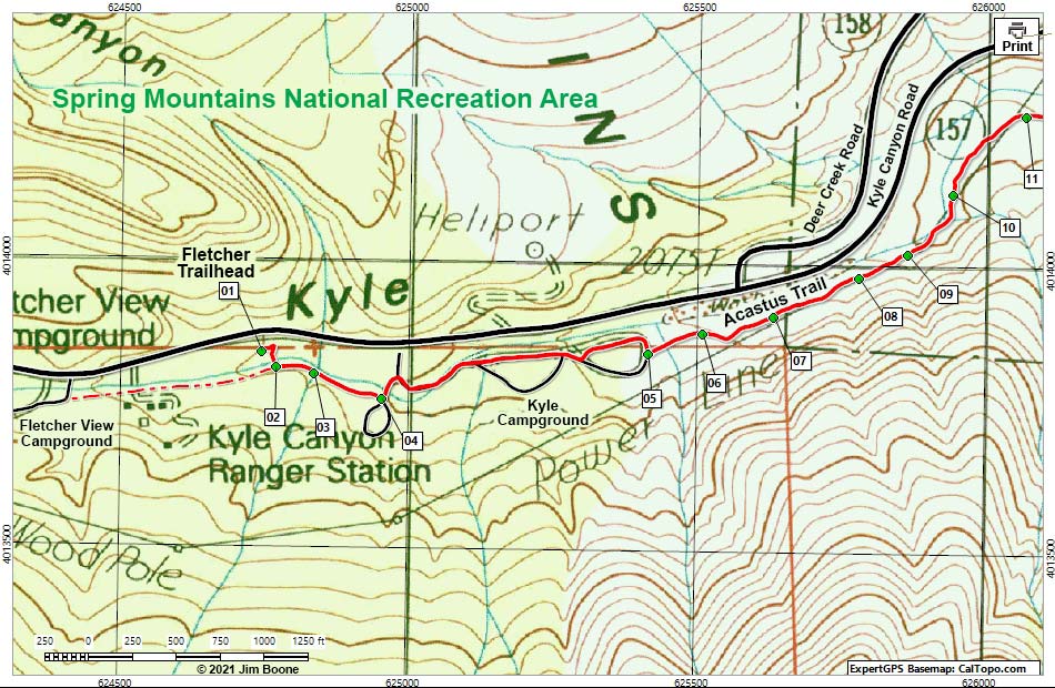 Bristlecone Trail Map