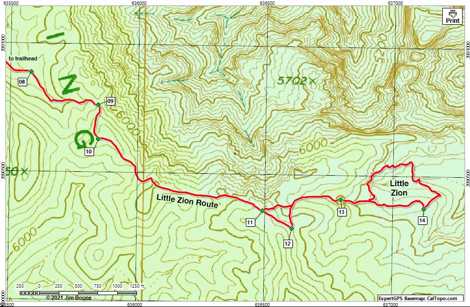 little zion map