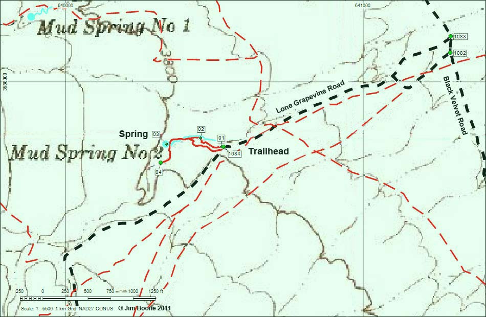 Mud Spring No. 2 Route Map