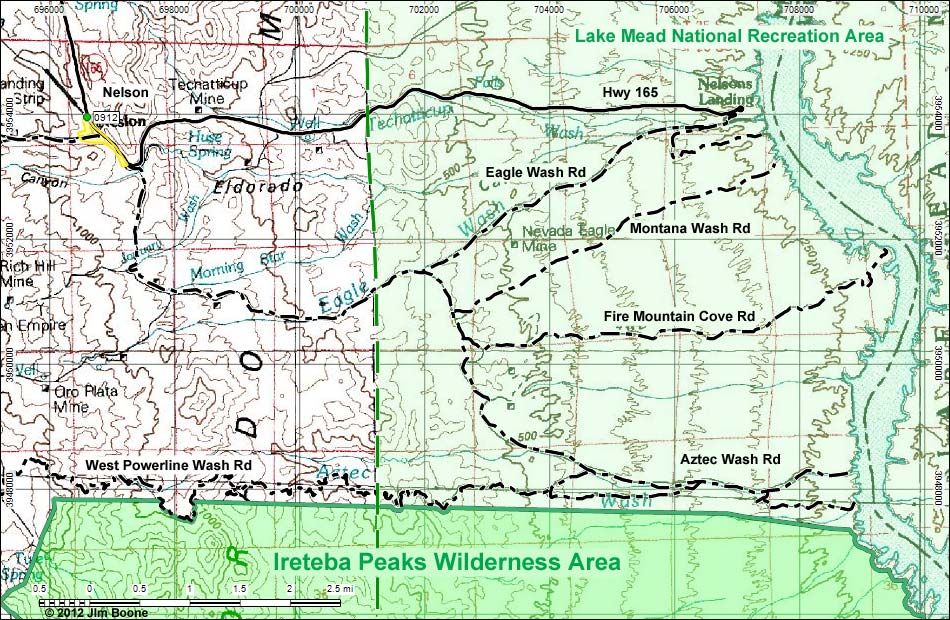 Ireteba Peaks Wilderness Area Map